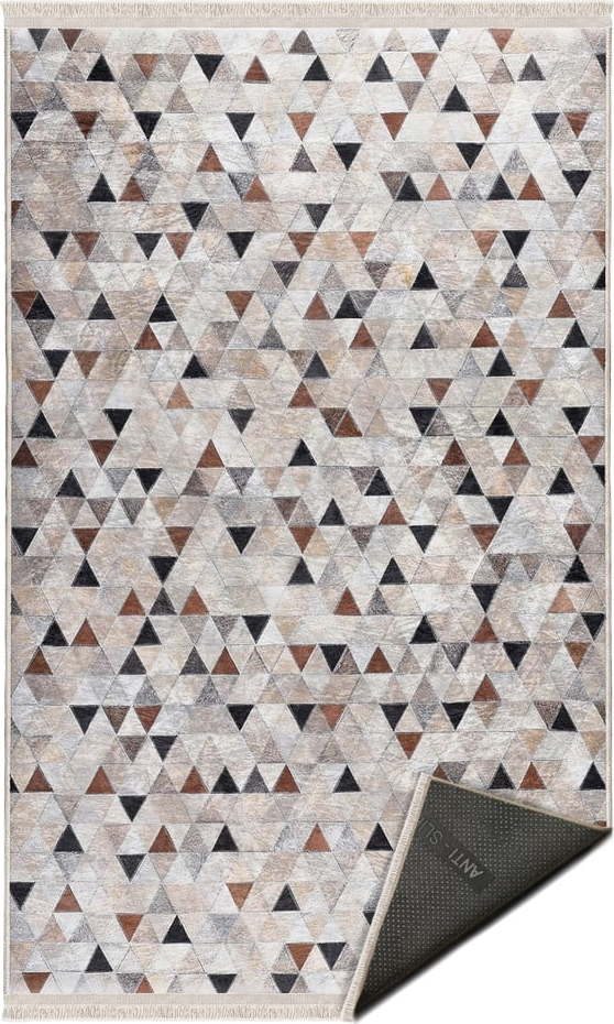 Šedo-béžový koberec běhoun 80x200 cm