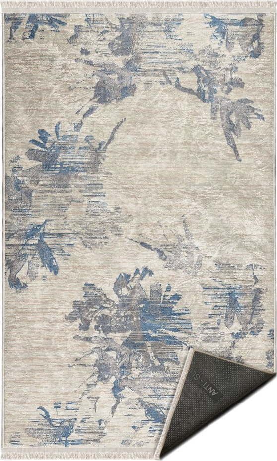 Modro-béžový koberec běhoun 80x200 cm