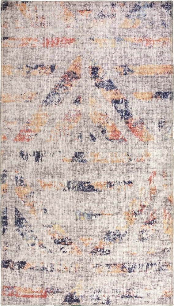 Bílo-béžový pratelný koberec běhoun 200x80