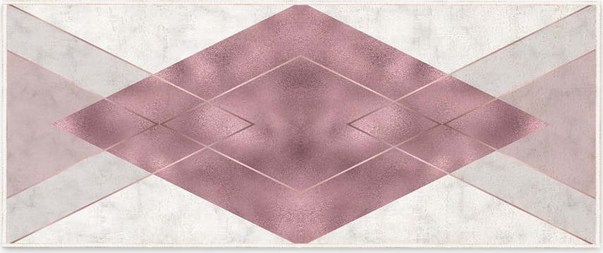 Bílo-fialový pratelný koberec 80x150 cm