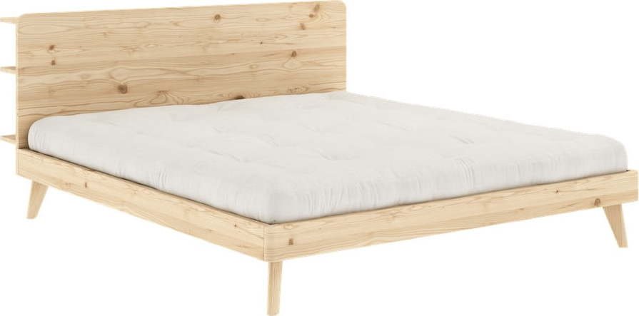 Dvoulůžková postel s roštem 180x200 cm v přírodní