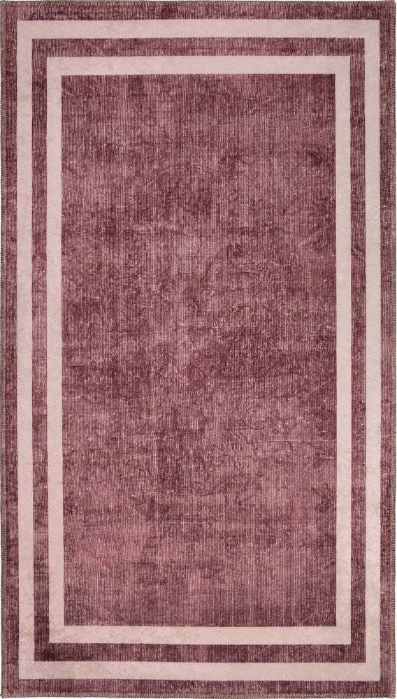 Červený pratelný koberec 80x50 cm