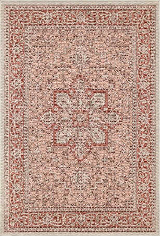 Červeno-béžový venkovní koberec NORTHRUGS Anjara