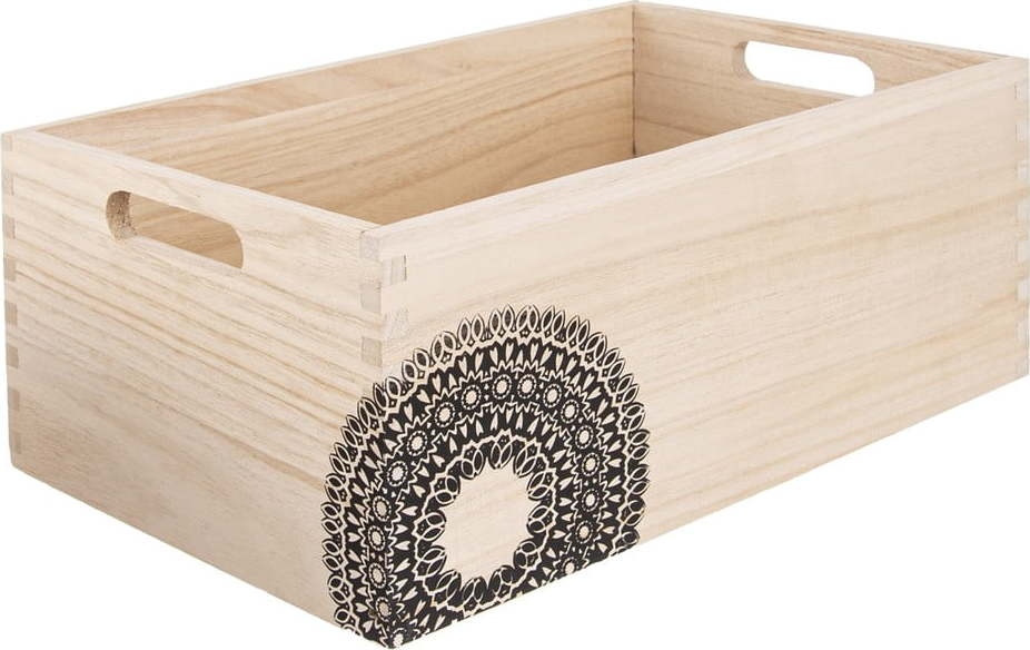 Dekorativní dřevěný úložný box Mandala