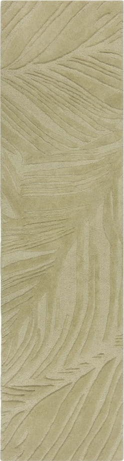 Zelený vlněný koberec běhoun 60x230 cm Lino