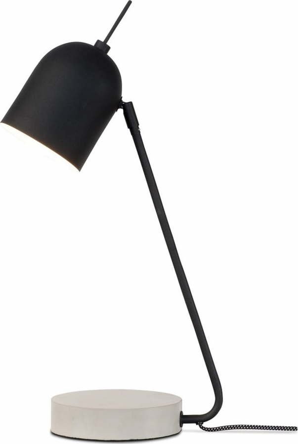 Černo-šedá stolní lampa s kovovým stínidlem (výška 57