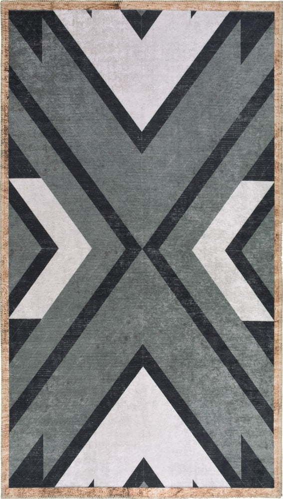 Šedý pratelný koberec 150x80 cm