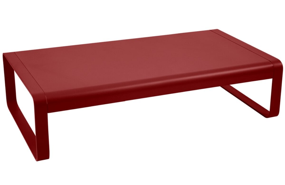 Červený hliníkový zahradní konferenční stolek Fermob Bellevie