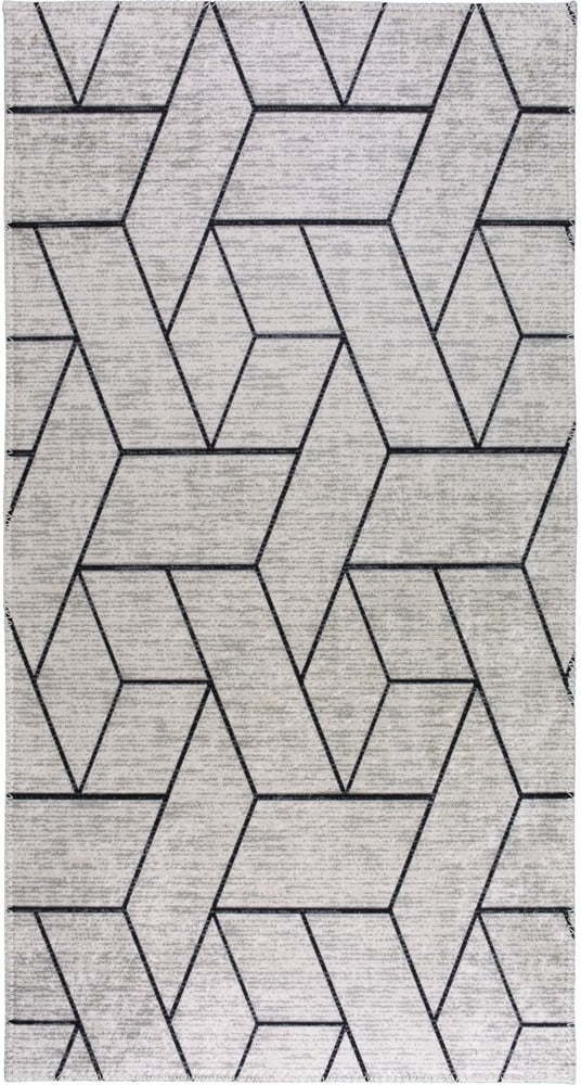 Světle šedý pratelný koberec 50x80