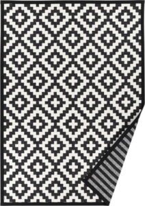 Černobílý vzorovaný oboustranný koberec Narma