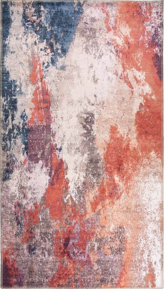 Červeno-modrý pratelný koberec 180x120 cm