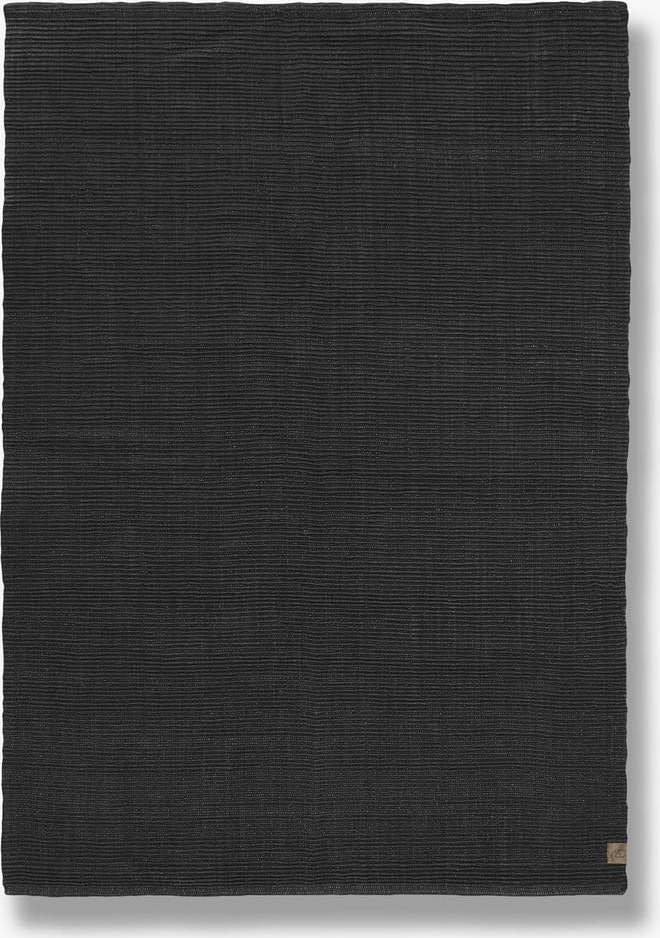 Tmavě šedý jutový koberec běhoun 70x150 cm