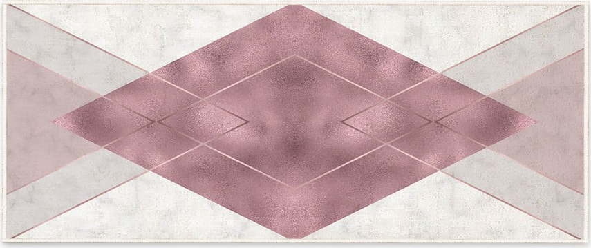 Bílo-fialový pratelný koberec běhoun 80x200 cm