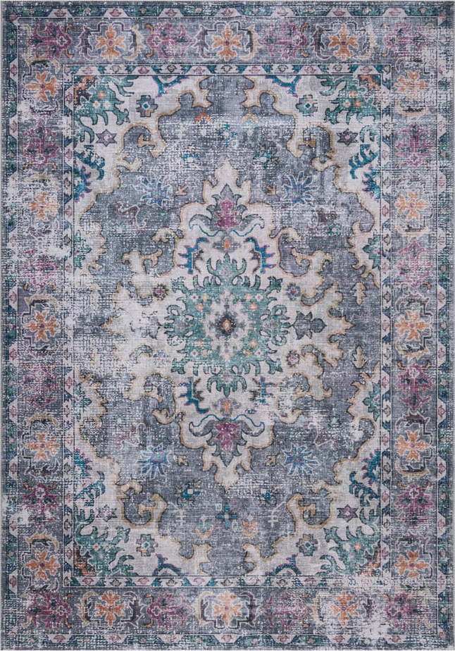 Modro-šedý pratelný koberec 290x200 cm FOLD