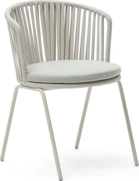 Bílá kovová zahradní židle Saconca