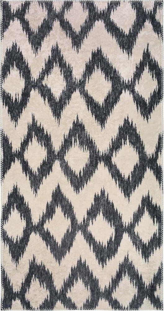 Bílo-modrý pratelný koberec běhoun 80x200