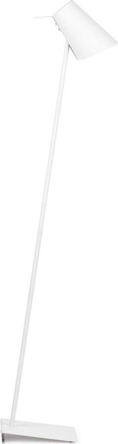 Bílá stojací lampa s kovovým stínidlem (výška 140
