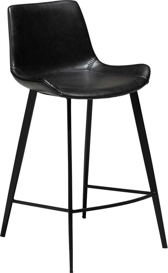 Černá barová židle z imitace kůže DAN–FORM