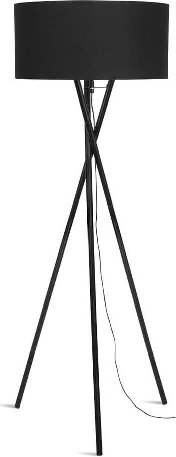 Černá stojací lampa (výška 175 cm) Hampton