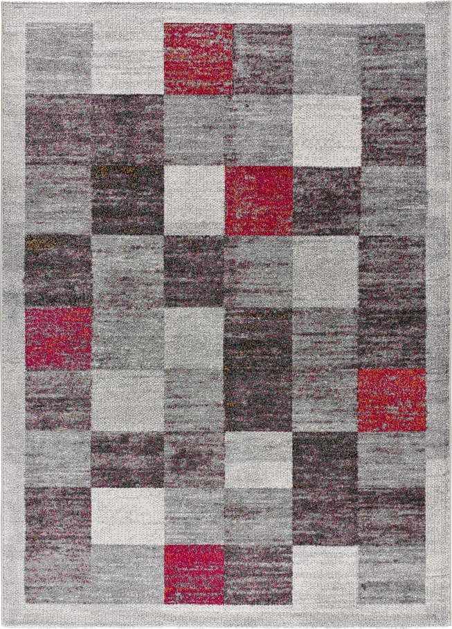 Červeno-šedý koberec 80x150 cm Sheki