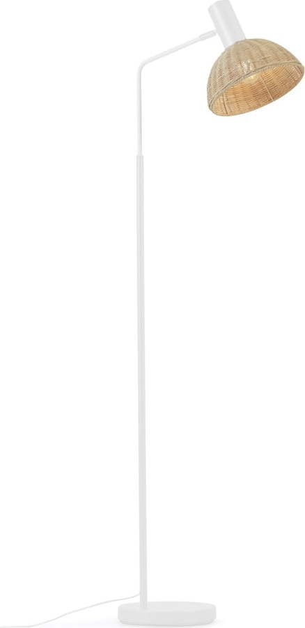 Stojací lampa v přírodní barvě s ratanovým stínidlem (výška