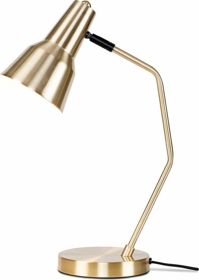 Stolní lampa s kovovým stínidlem ve zlaté barvě (výška