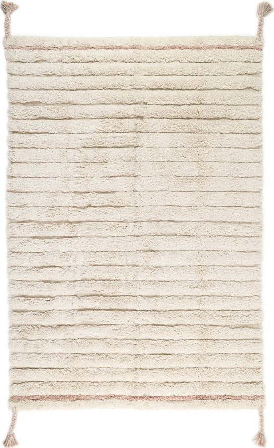 Krémovo-světle hnědý pratelný koberec 100x150 cm