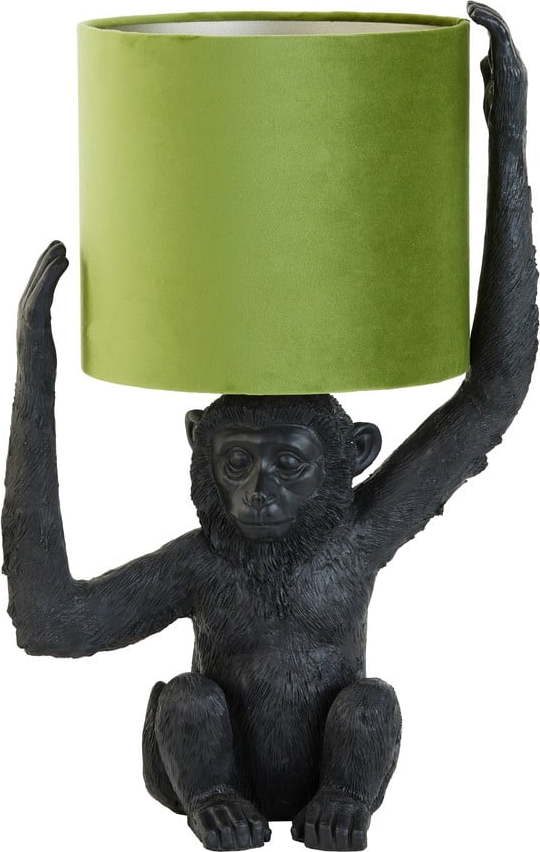 Zeleno-černá stolní lampa (výška 51 cm) Monkey