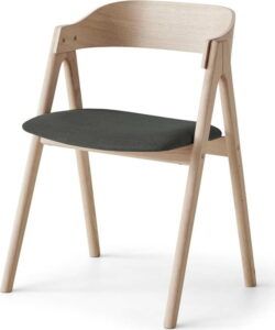 Černá/přírodní jídelní židle z dubového dřeva