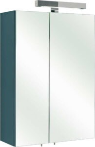 Tmavě šedá závěsná koupelnová skříňka se zrcadlem 50x70