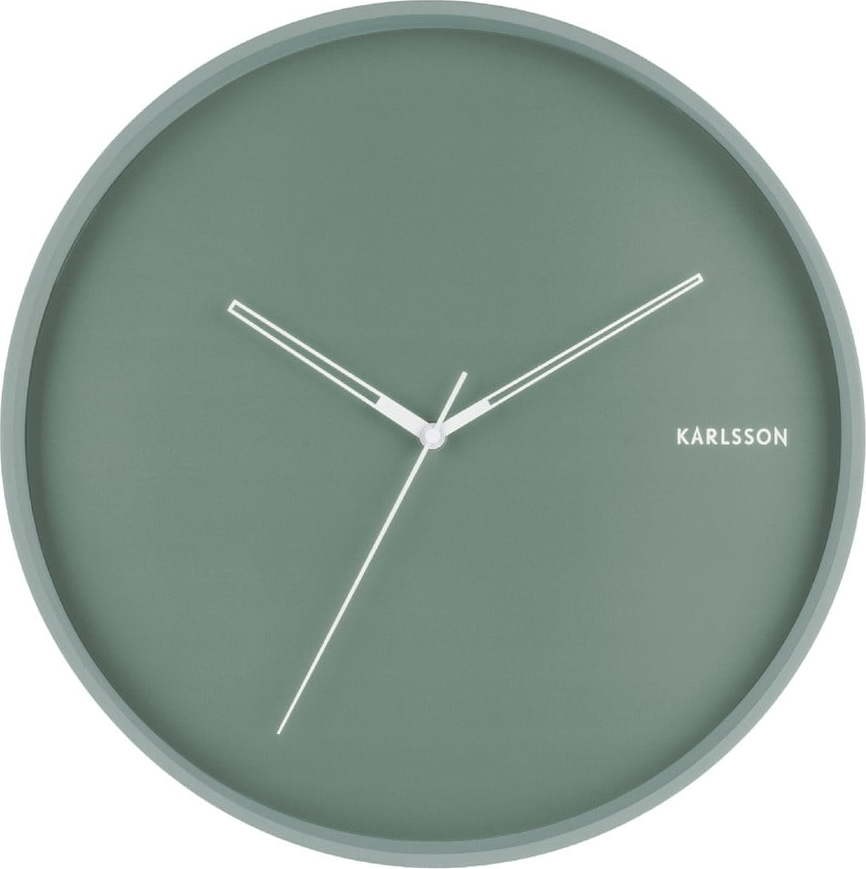 Mátově zelené nástěnné hodiny Karlsson