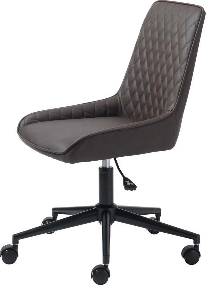 Tmavě hnědá pracovní židle Unique