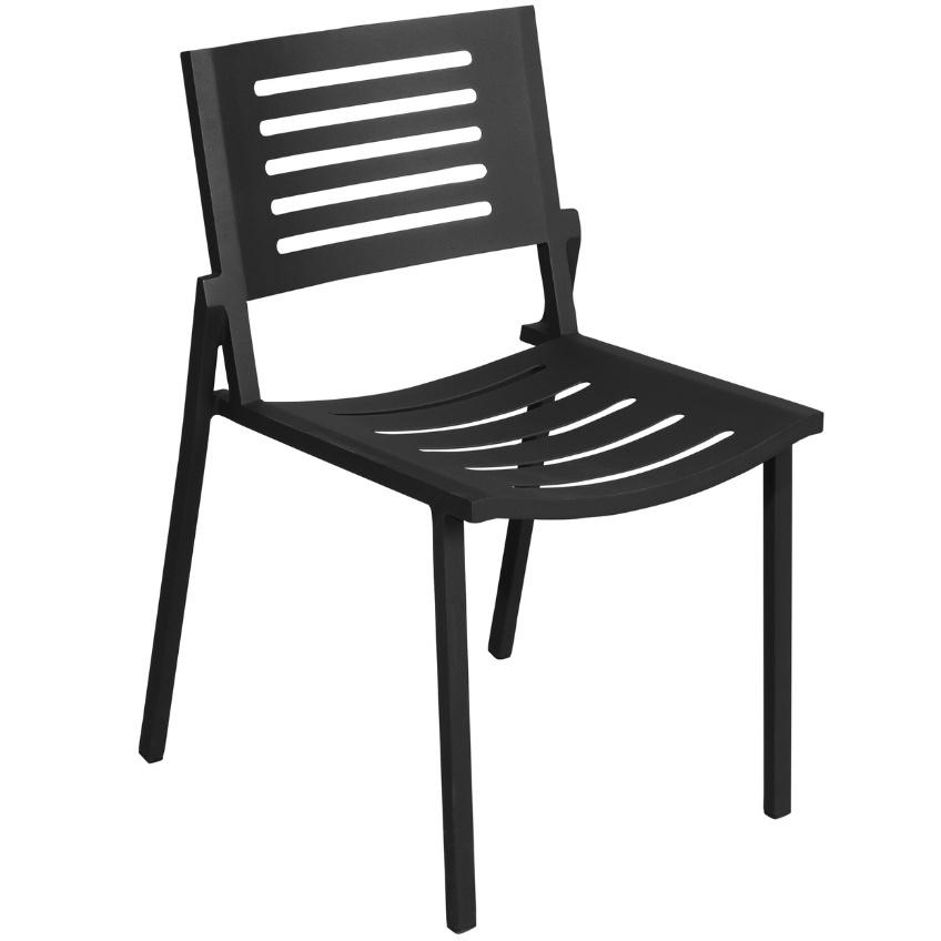 Antracitová hliníková zahradní židle