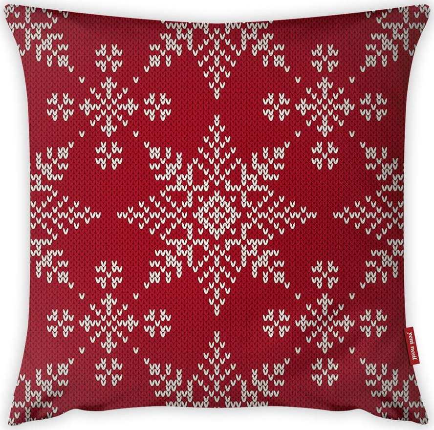 Povlak na polštář Vitaus Christmas Period Red Snowflakes
