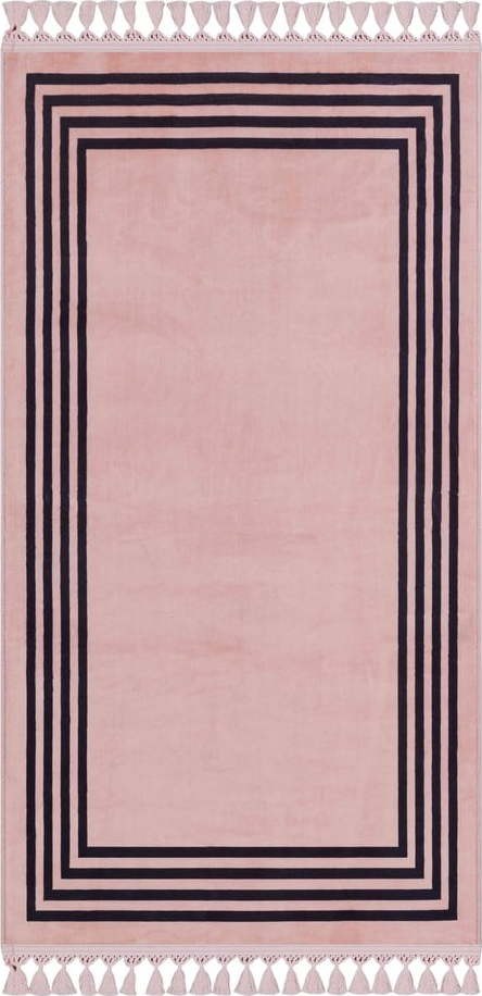 Růžový pratelný koberec 180x120 cm