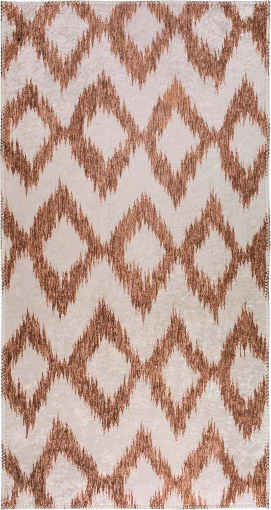 Bílo-oranžový pratelný koberec 120x180 cm