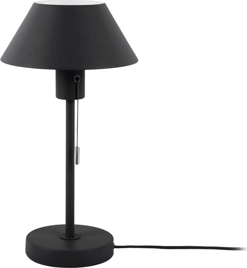 Černá stolní lampa s kovovým stínidlem (výška 36
