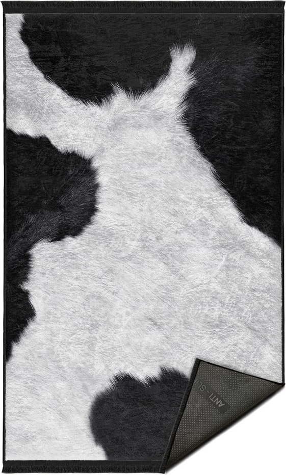 Bílo-černý koberec běhoun 80x200 cm