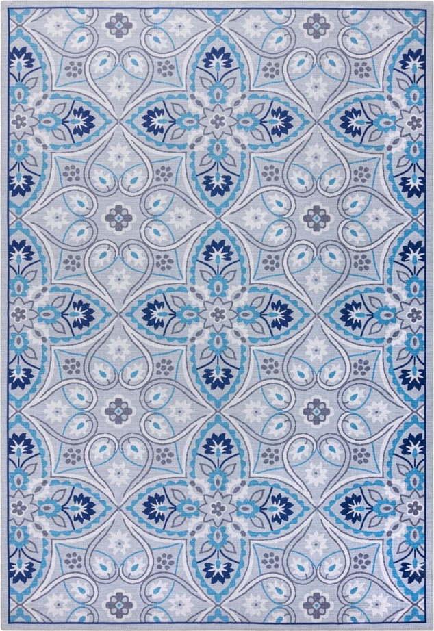 Modrý pratelný koberec 170x120 cm FOLD