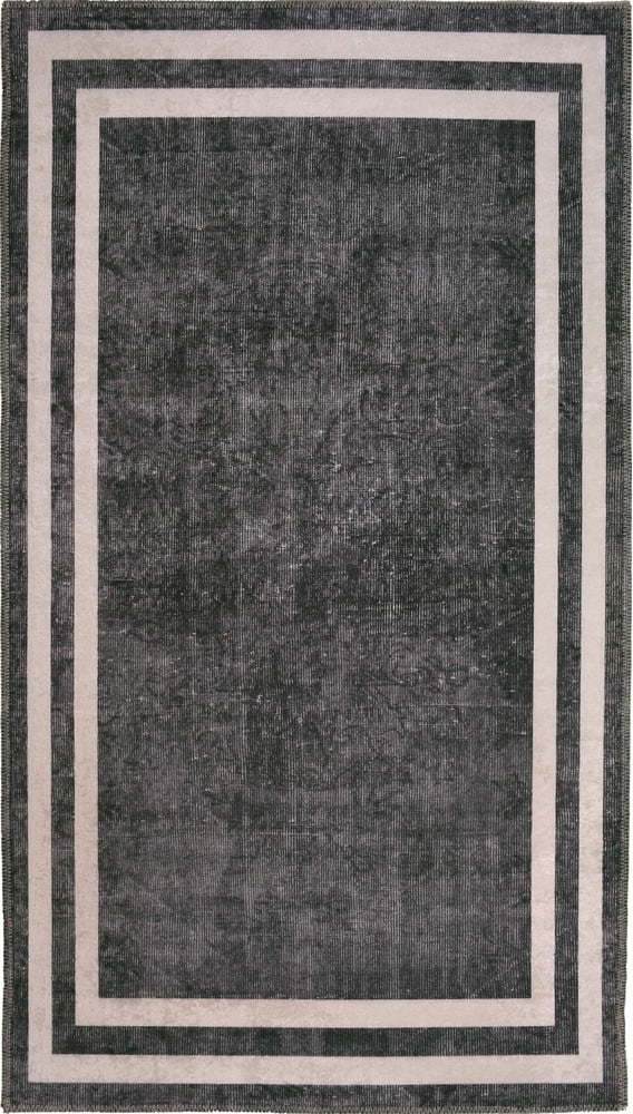 Šedo-krémový pratelný koberec běhoun 200x80