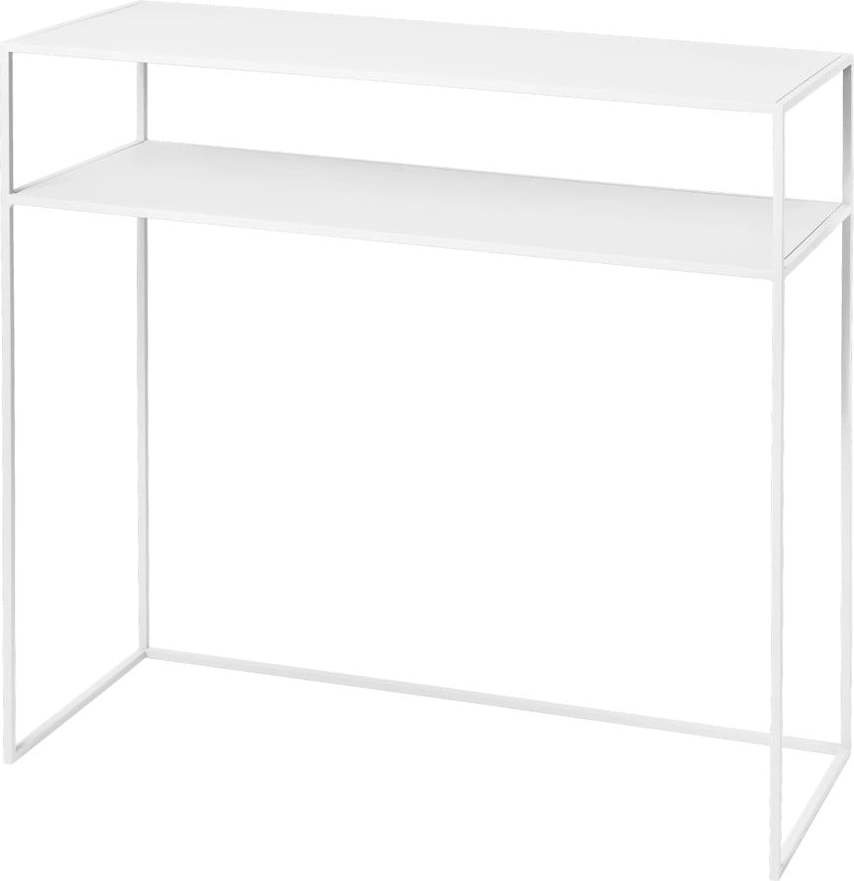 Bílý kovový konzolový stolek 800x85 cm