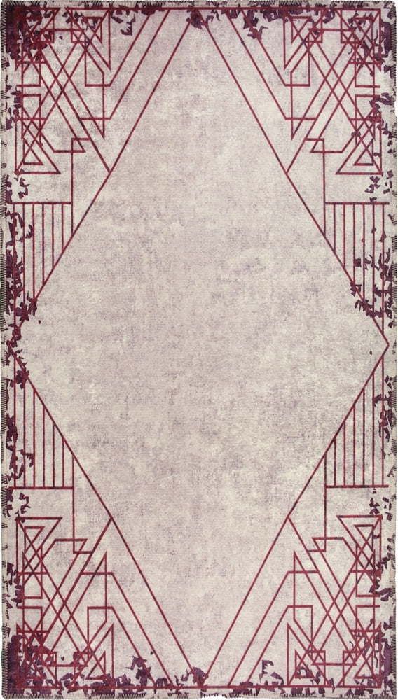 Červeno-krémový pratelný koberec 230x160 cm