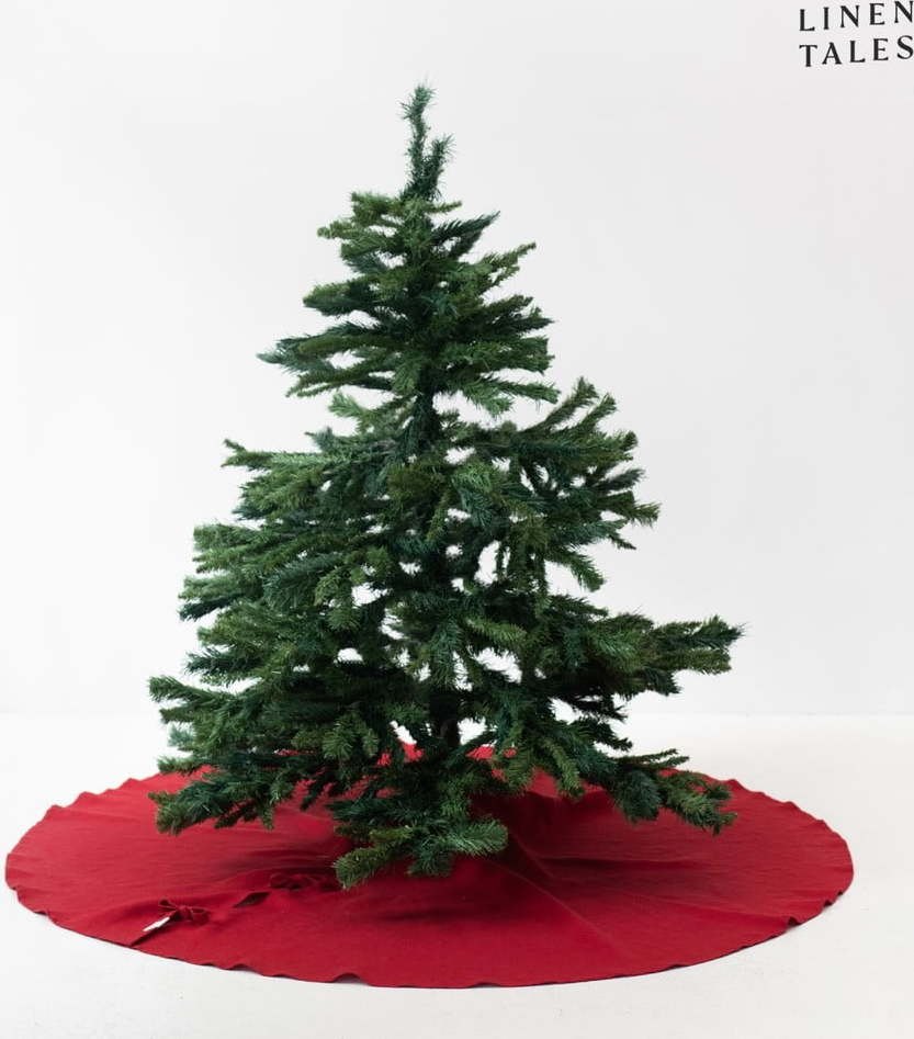 Červený kulatý koberec pod vánoční stromek ø