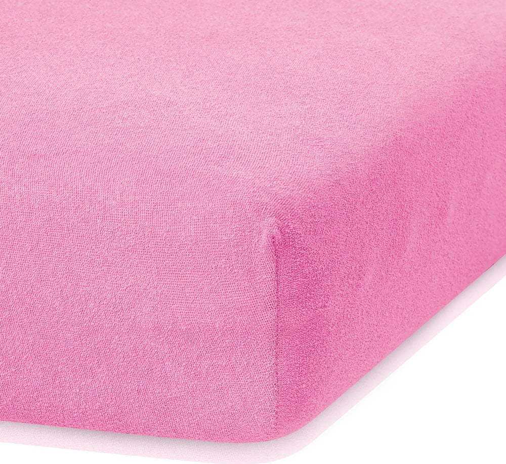 Tmavě růžové elastické prostěradlo s vysokým podílem bavlny