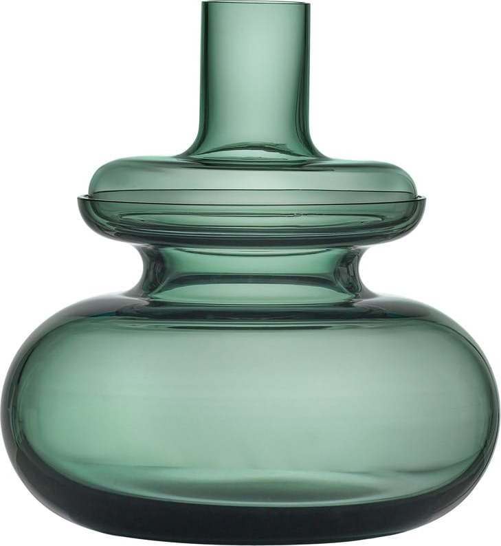Zelená skleněná váza Inu
