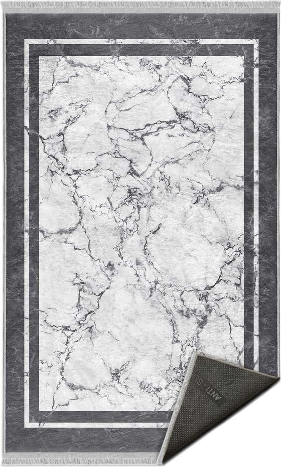 Bílo-šedý koberec 80x150 cm –