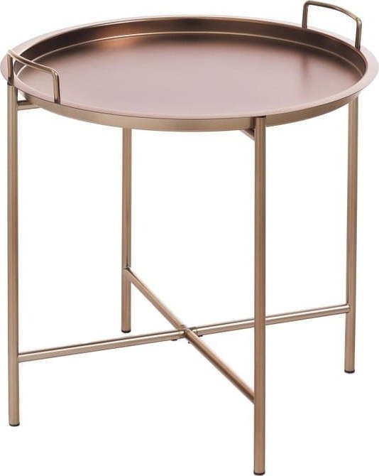 Odkládací stolek v měděné barvě s odnímatelným