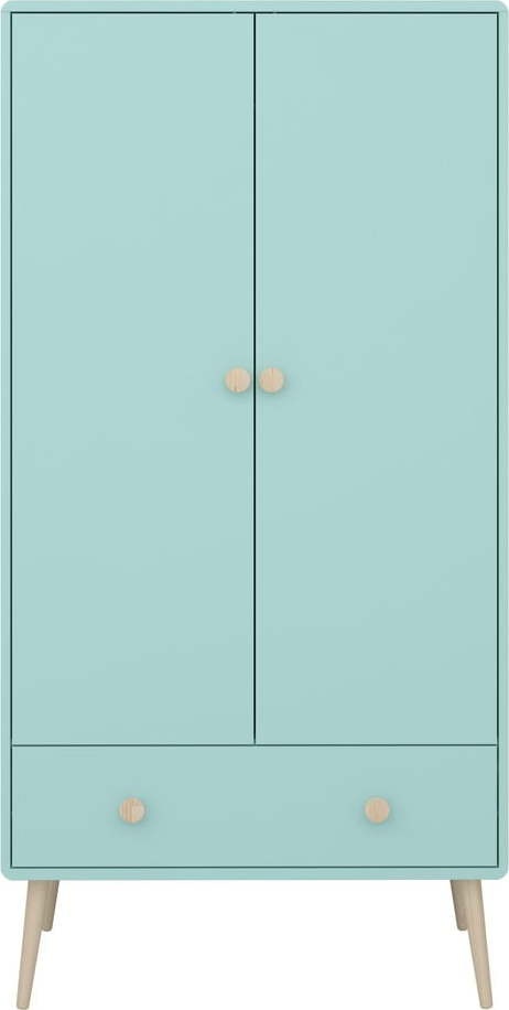 Tyrkysová dětská šatní skříň 80x160 cm