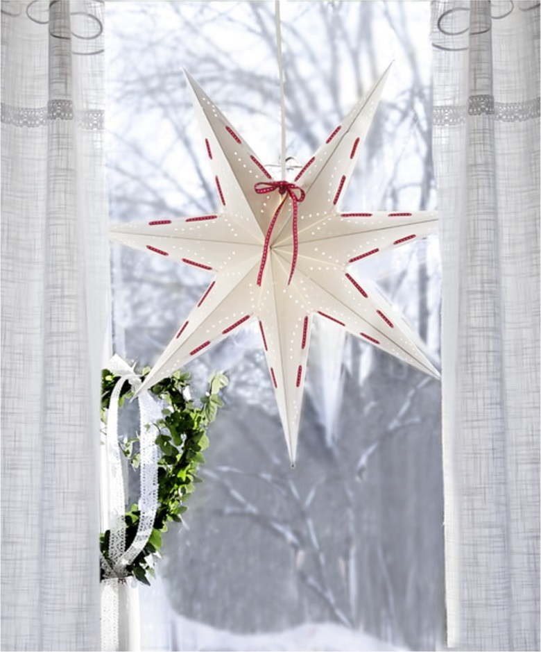 Bílá vánoční světelná dekorace Star