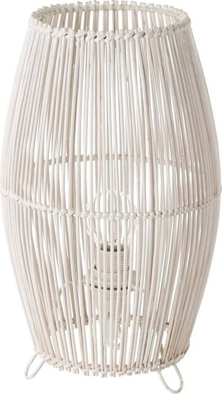 Bílá bambusová stolní lampa s bambusovým stínidlem (výška